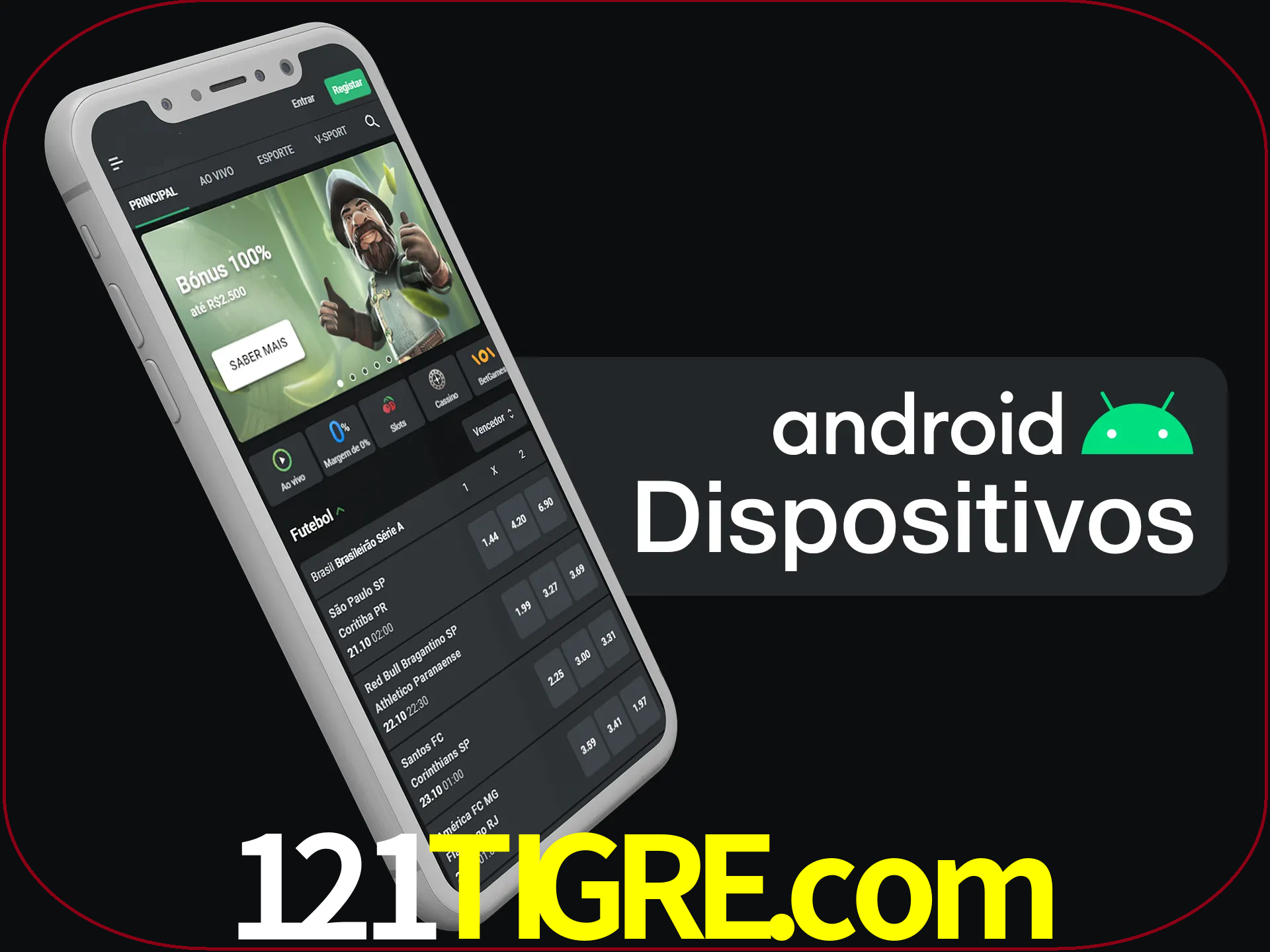 O aplicativo suporta a maioria de todos os dispositivos Android.