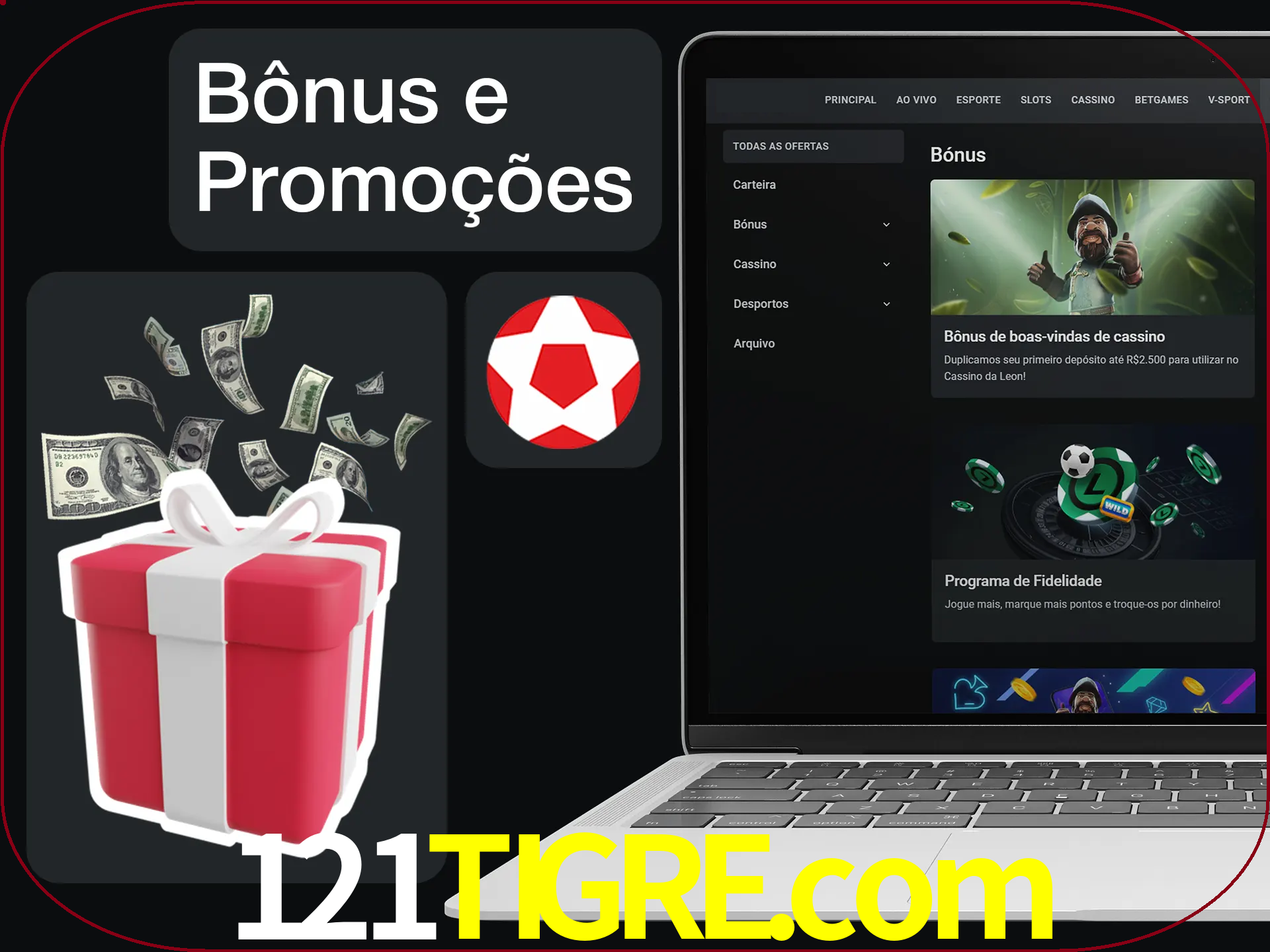 Verifique se há novos bônus e promoções.