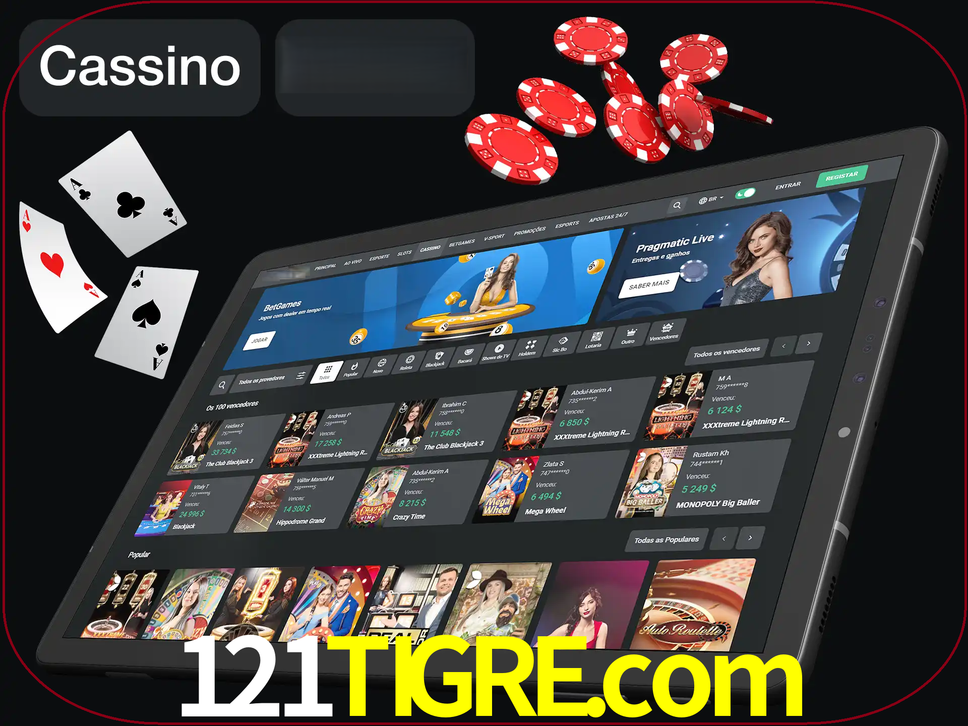 Jogue vários jogos de cassino em nosso cassino.