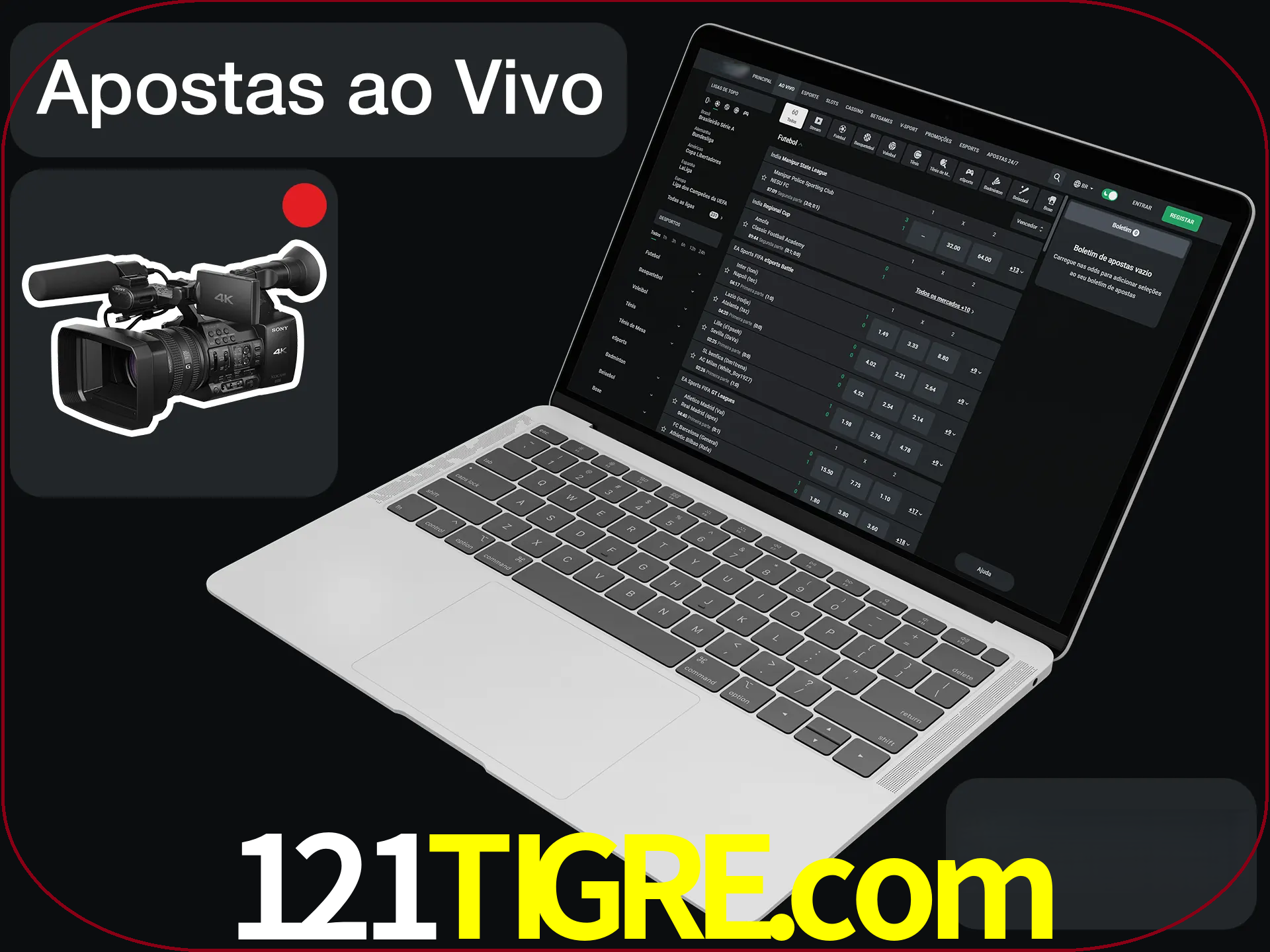 Aposte em formato ao vivo em nosso site.
