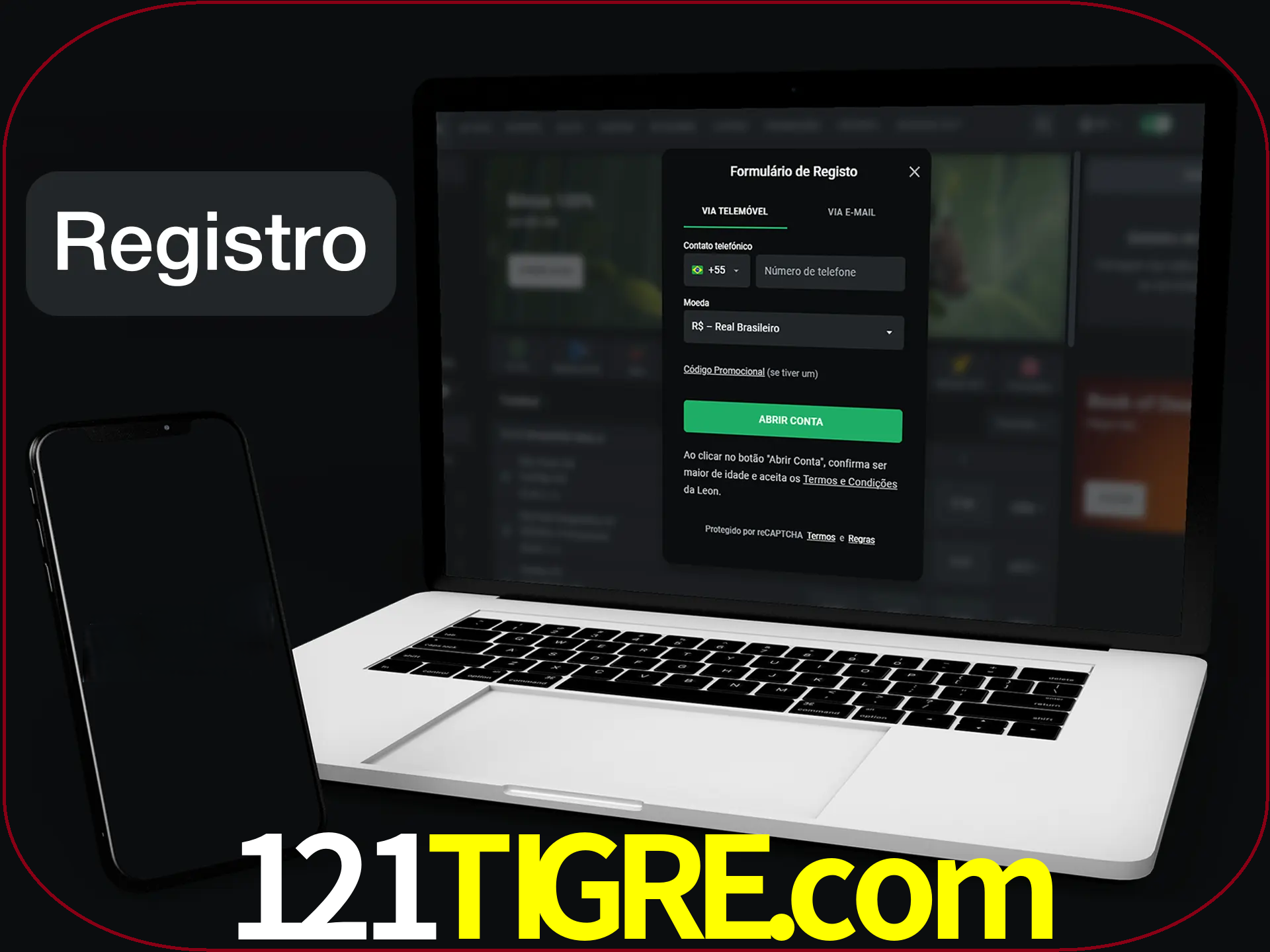 O registro na LeonBet é simples.