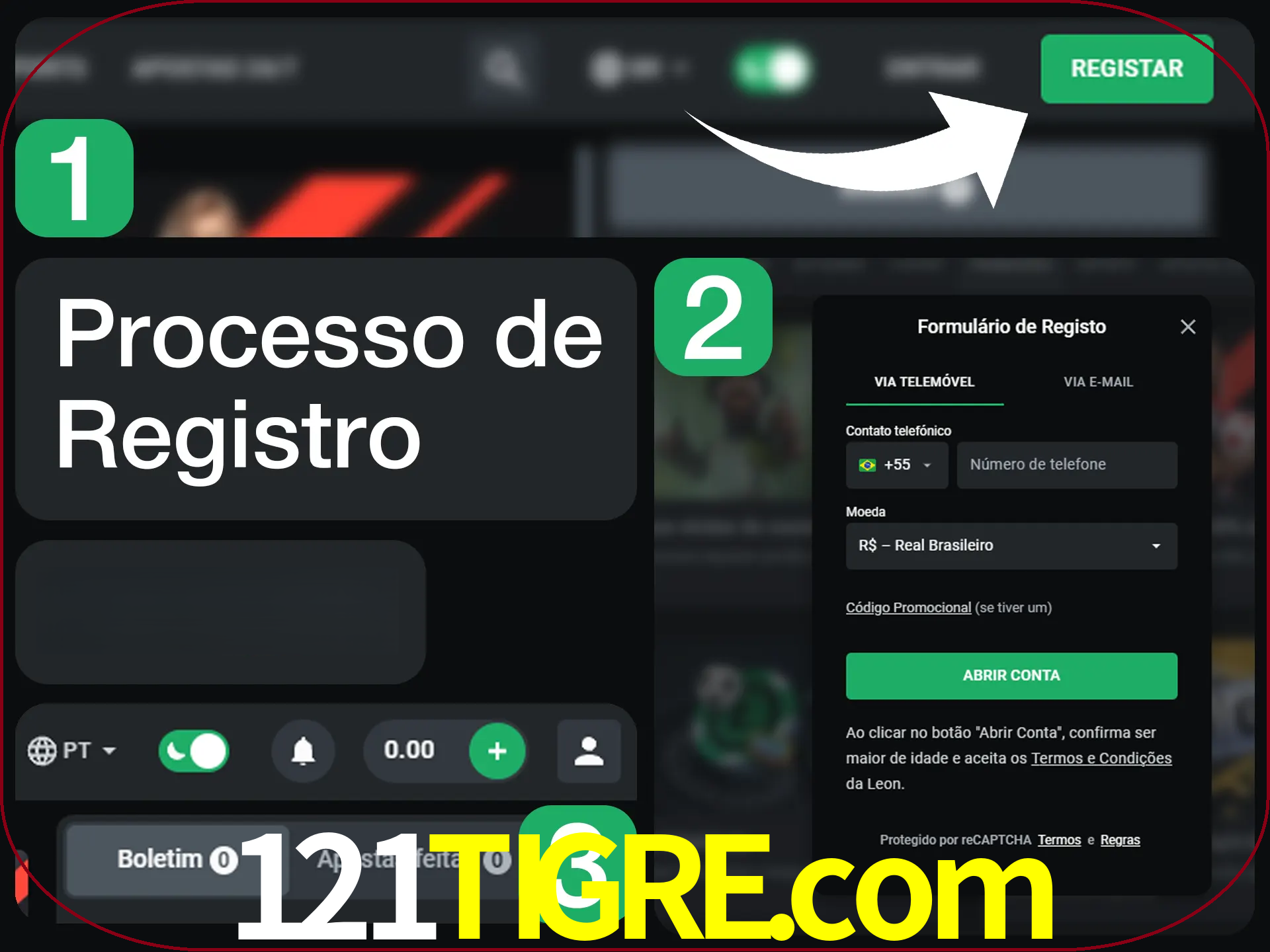 O processo de registro na LeonBet é simples.