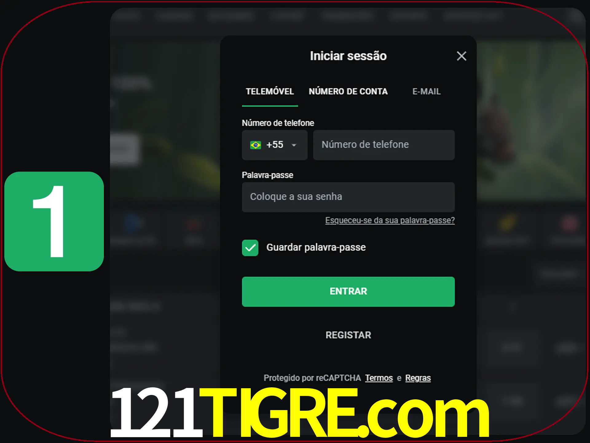 Clique no botão Entrar.